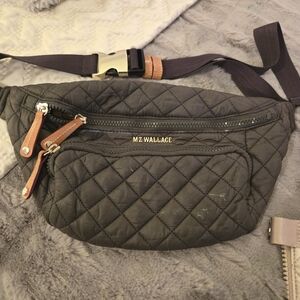 MZ Wallace Quilted Charcoal Belt Bag